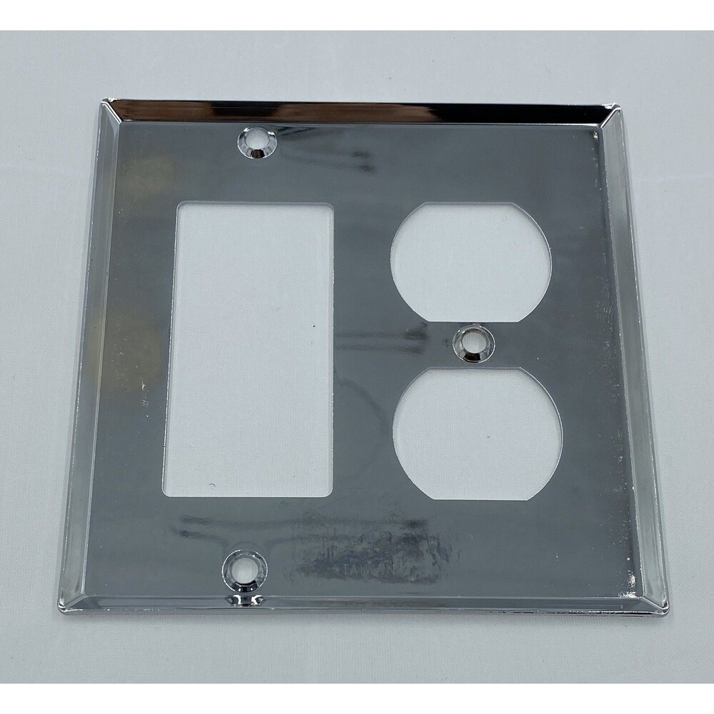 Restoration Hardware Metal Single Socket/Rocker Plate Outlet Cover Chrome $15